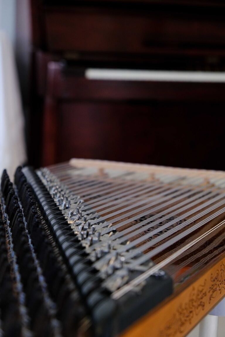 Qanun instrument close up