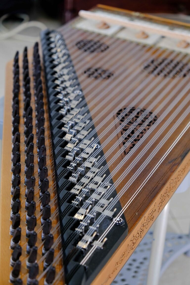 Qanun instrument close up