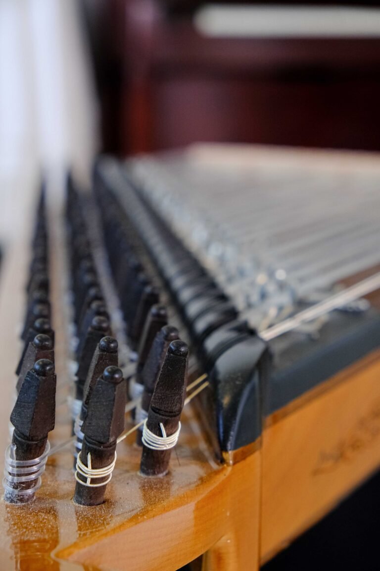 Qanun instrument close up