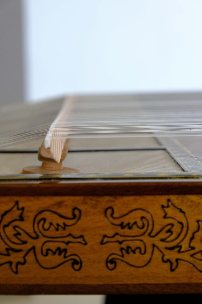 Qanun instrument close up