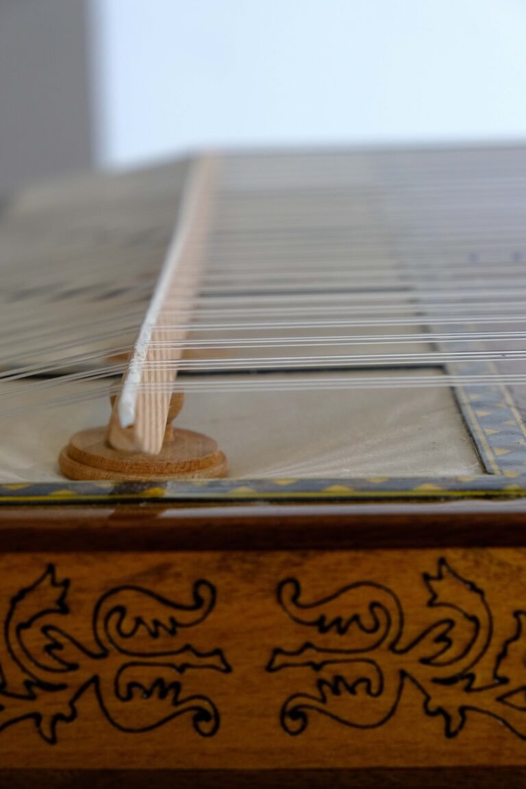 Qanun instrument close up