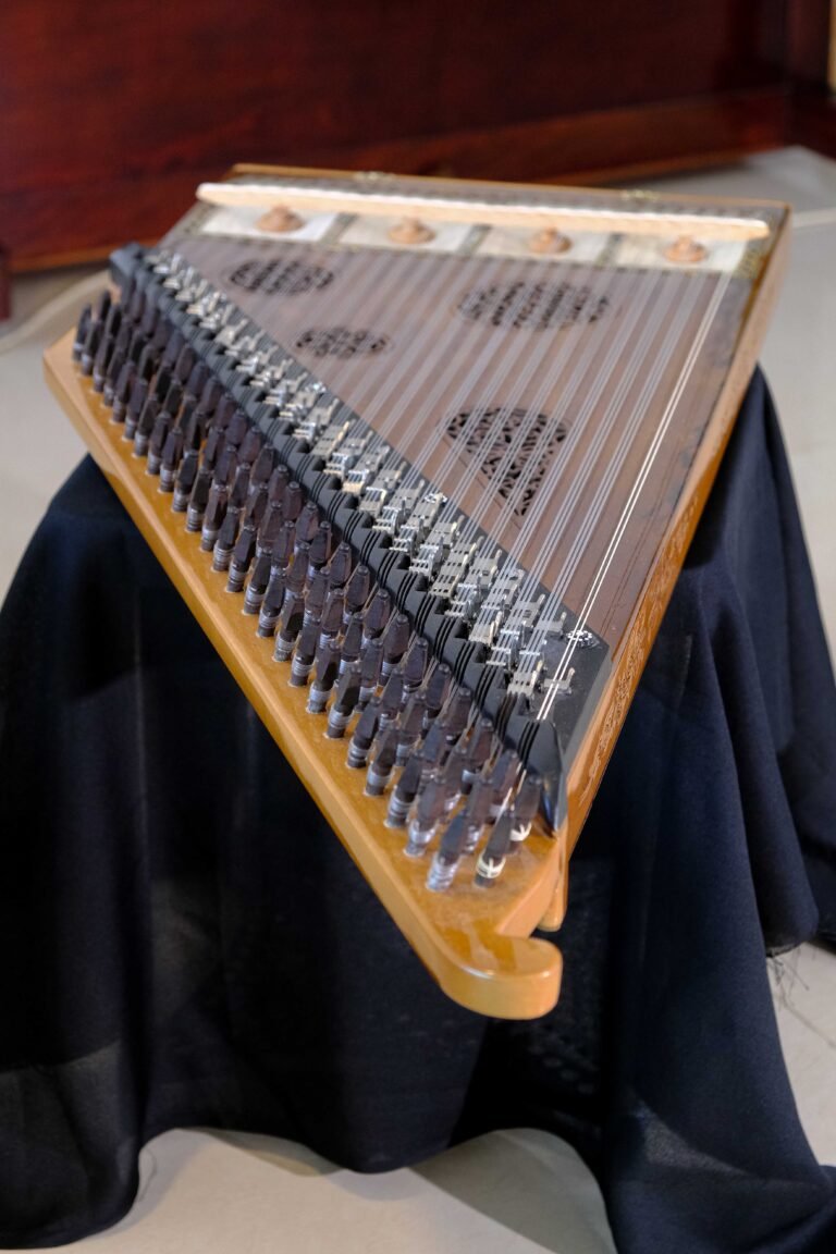 Qanun instrument close up