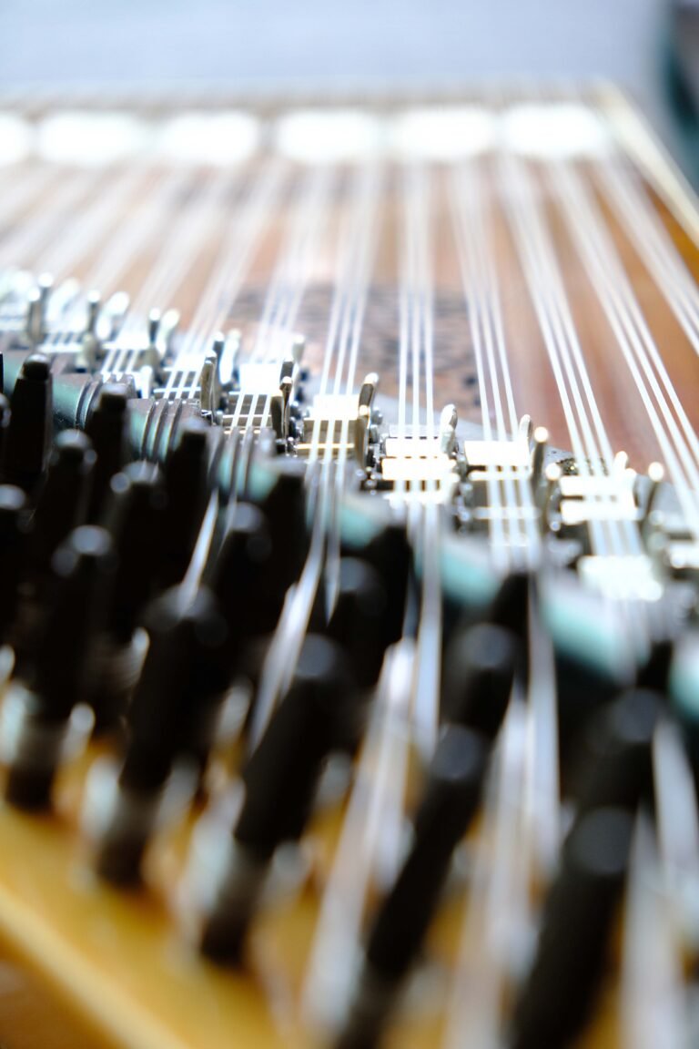 Qanun instrument close up